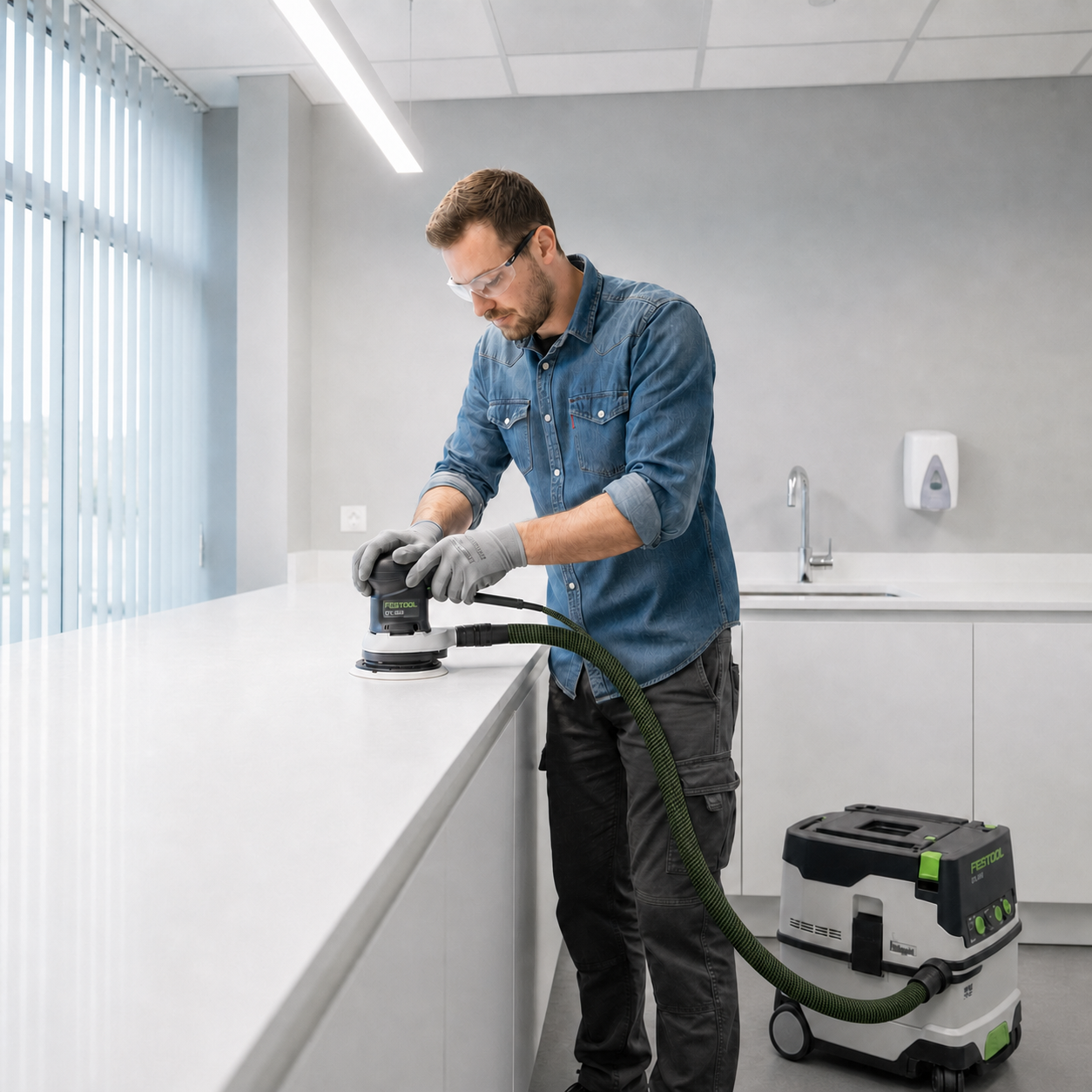 Rénovation d’une paillasse et d’un plan de travail médical